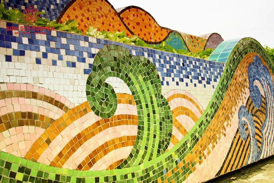 Tranh mosaic họa tiết sóng biển