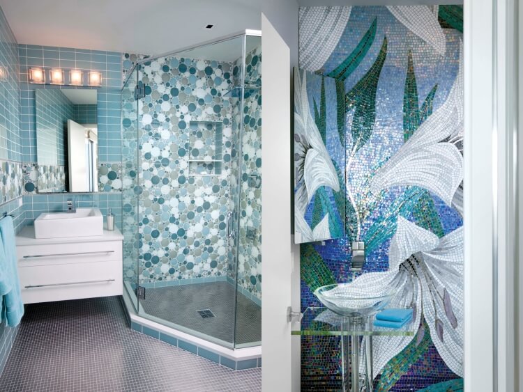 Tranh Mosaic trang trí phòng tắm